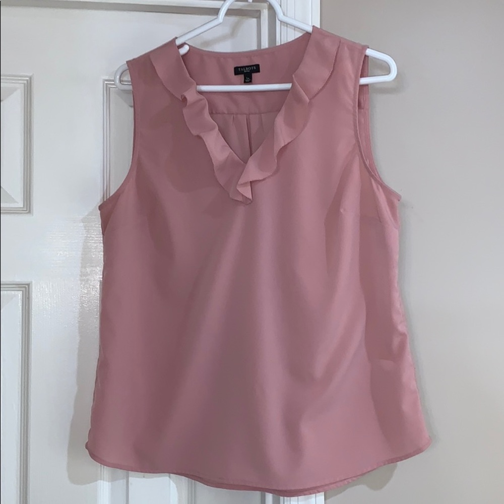 Talbots ruffled neckline blouse
